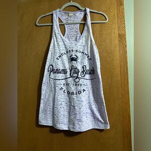 Panama City Beach Lavender Sleeveless Razorback Tank Top Size Medium